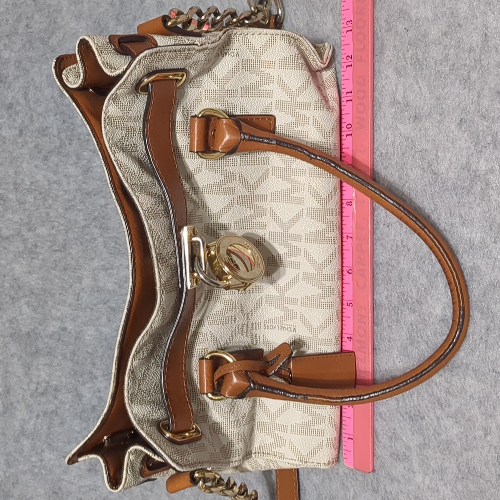 Michael Kors Hamilton Satchel in Vanilla Shoulder Bag - Picture 9 of 13